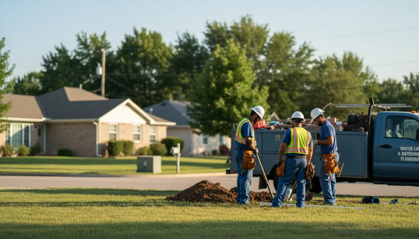 Residential water line and bathroom plumbing service in Seville, OH